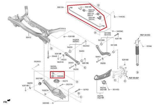 2019-2021 Hyundai Veloster FWD Rear Stabilizer Sway Anti-Roll Bar 55510-F2BA0 - Alshned Auto Parts