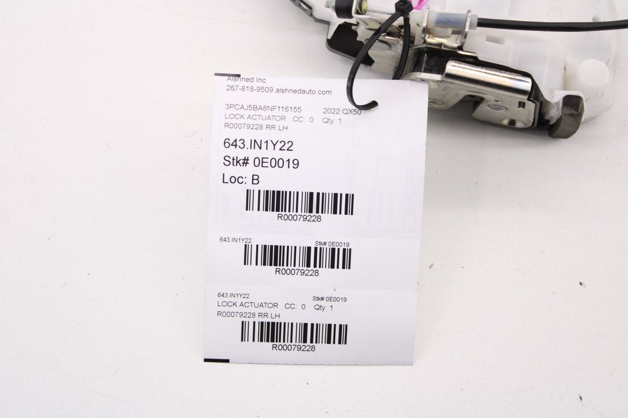 2019-2025 Infiniti QX50 LUXE Rear Left Door Lock Latch Actuator 82501-9CM0A OEM - Alshned Auto Parts