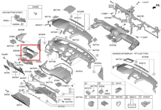 21-23 Hyundai Santa Fe SEL 2.5L Instrument Cluster Speedometer Bezel Trim Cover - Alshned Auto Parts