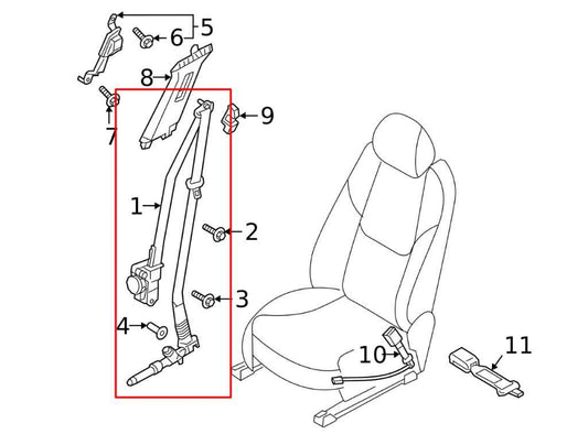2016-23 Mazda CX-9 Grand Touring Front Passenger Right Side Seat Belt Retractor - Alshned Auto Parts