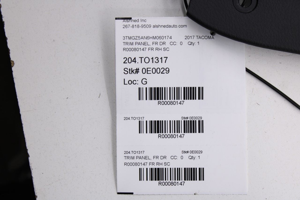 2016-2019 Toyota Tacoma Limited Front Right Side Door Trim Panel 67610-04460-C3 - Alshned Auto Parts