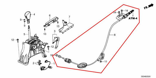 23-26 Acura Integra A-Spec 1.5L Auto Transmission Gear Shift Lever Control Cable - Alshned Auto Parts