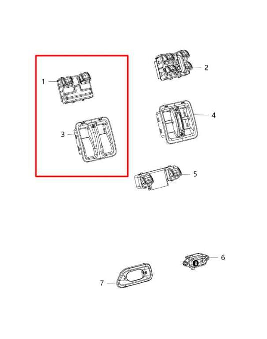 11-18 Jeep Wrangler Sport 2dr 3.6L 4WD Front Dashboard Door Power Window Switch - Alshned Auto Parts