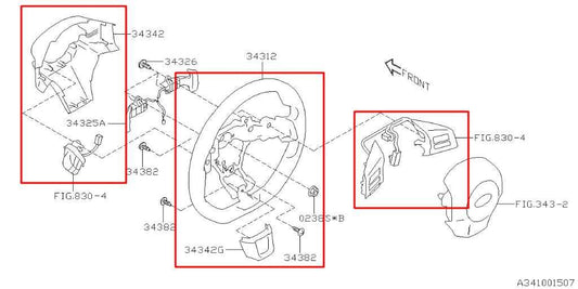 2016-2021 Subaru WRX Steering Wheel Leather w/ Control Buttons GS120-05900 OEM - Alshned Auto Parts