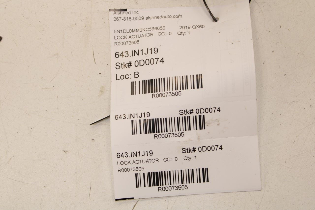 2014-2020 Infiniti QX60 Pure Front Right Door Lock Latch Actuator 80500-3JA0B - Alshned Auto Parts
