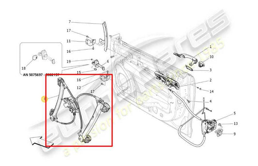 14-17 Maserati Ghibli S Q4 Front Right Side Door Power Window Regulator w/ Motor - Alshned Auto Parts