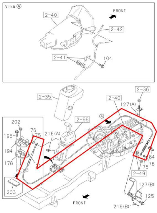 2012-20 Isuzu NPR HD 6.0L Automatic Transmission Gear Shift Lever Control Cable - Alshned Auto Parts