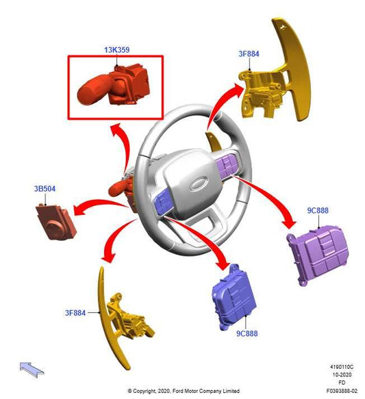 21-26 Ford F150 XLT SuperCrew RWD Steering Column Light Turn Signal Wiper Switch - Alshned Auto Parts