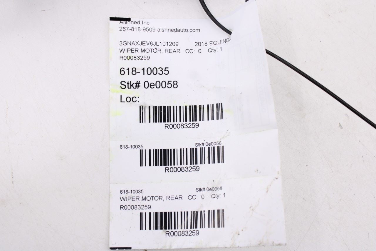 2018-2024 Chevrolet Equinox LT Rear Back Door Glass Window Wiper Motor 2346291412
