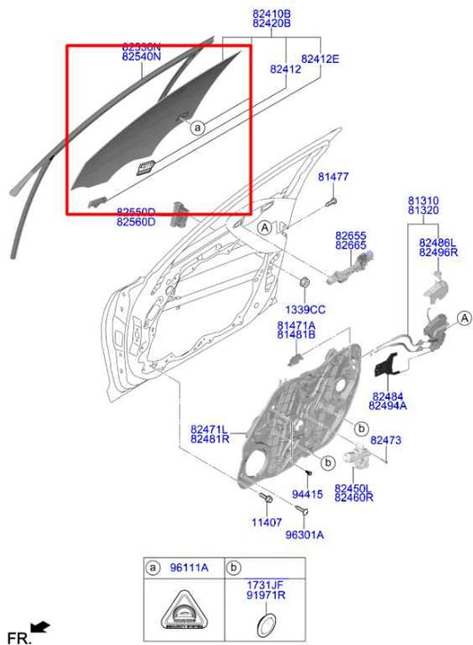 18-23 Kia Stinger GT2 AWD Front Driver LH Side Door Window Glass 82410-J5030 OEM - Alshned Auto Parts