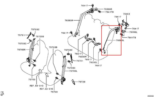 2011-25 Mitsubishi Outlander Sport SE Rear Left Side 2nd Row Seat Belt Retractor - Alshned Auto Parts