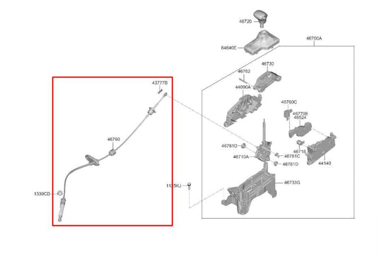 21-25 Kia Sorento X-Line SX AWD Auto Transmission Gear Shift Lever Control Cable - Alshned Auto Parts