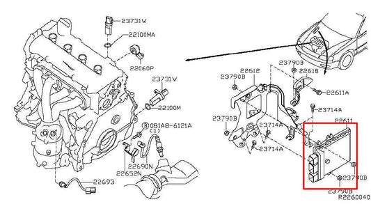 13-15 Nissan Altima 2.5L Engine Computer Control Module ECU ECM 23710-3TY0C OEM - Alshned Auto Parts