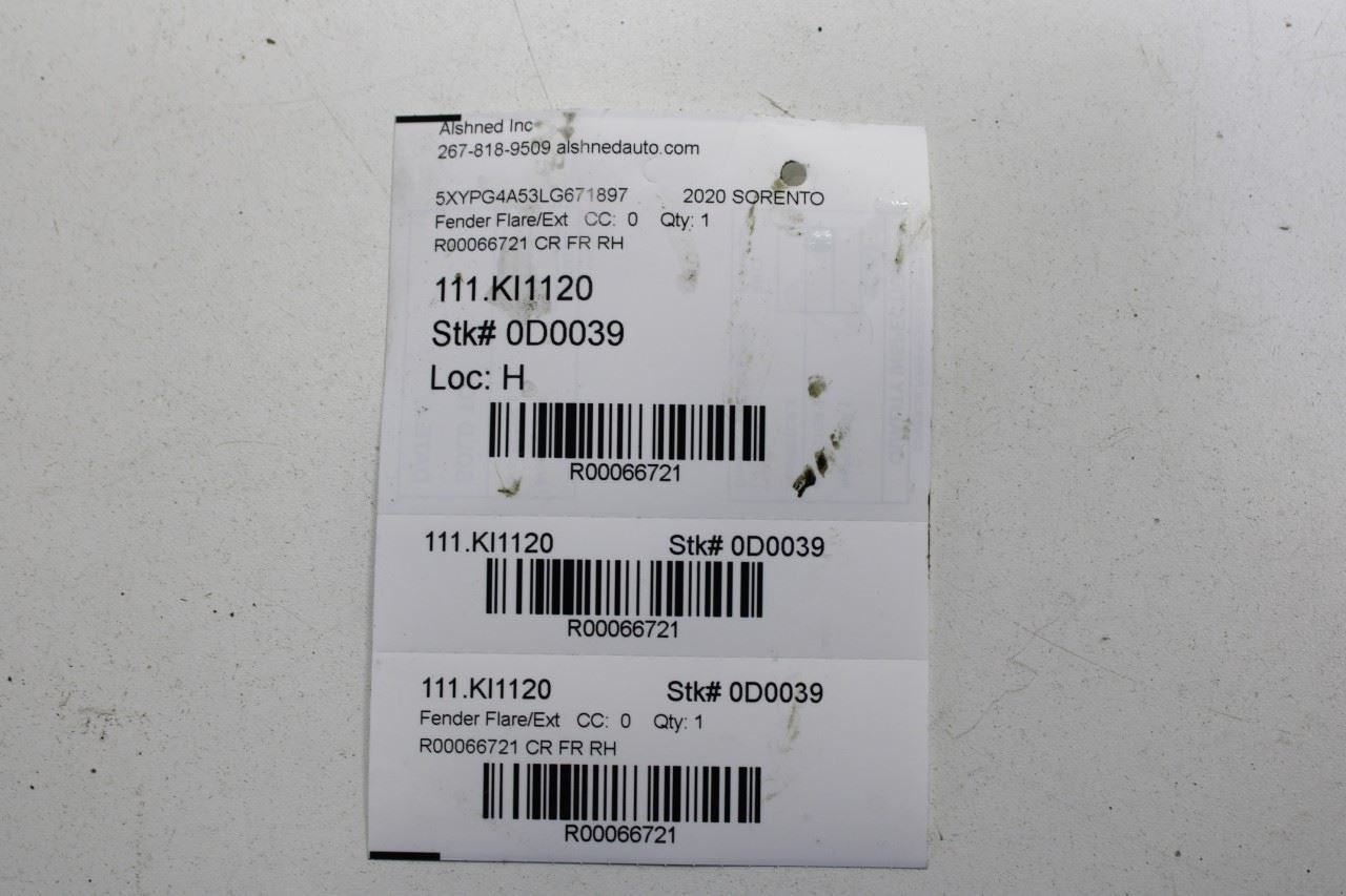 16-20 Kia Sorento LX Front Right Side Wheel Opening Molding 87712-C6000 *ReaD* - Alshned Auto Parts