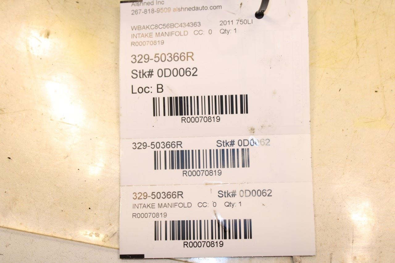 2010-2012 BMW 750Li xDrive 4.4L Right Side Engine Intake Manifold 115K 7555663 - Alshned Auto Parts