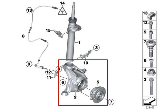 2011-2017 BMW X3 xDrive28i Front Right Side Spindle Knuckle Hub 31216855954 OEM - Alshned Auto Parts