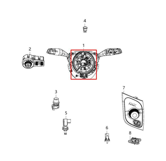2017-24 Chrysler Pacifica Limited 3.6L FWD Steering Wheel Clock Spring w/ Cable - Alshned Auto Parts