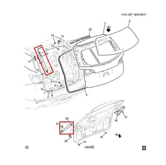 18-24 Chevrolet Equinox RR RH and LH Liftgate Power Cylinder Strut Set of 2 84800899 OEM - Alshned Auto Parts
