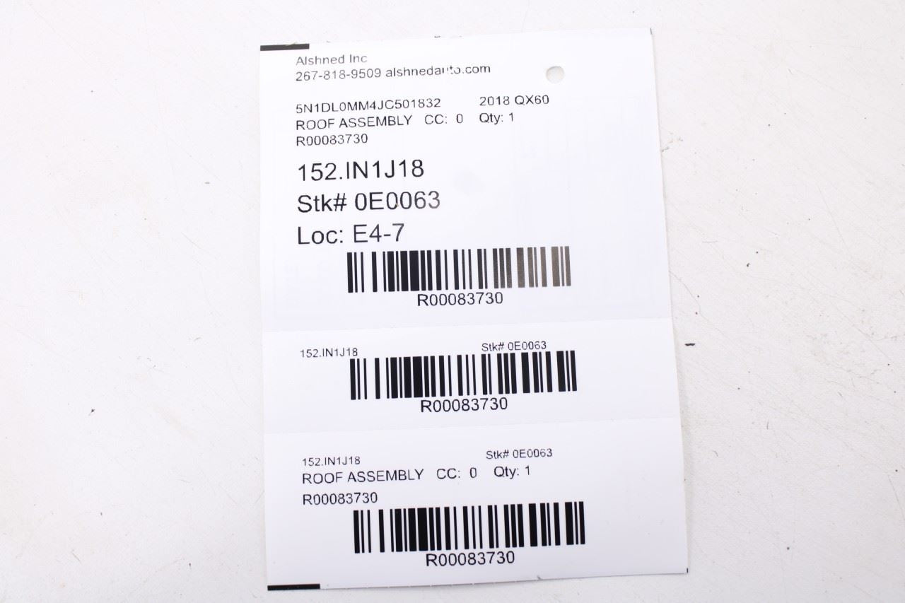 14-20 Infiniti QX60 Roof Luggage Carrier Rack Rail Bracket Set of 4 738A0-3JA0B11