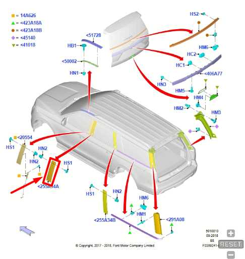 18-24 Ford Expedition Rear Right Exterior B-Pillar Molding JL1B-78255A34-AG OEM - Alshned Auto Parts