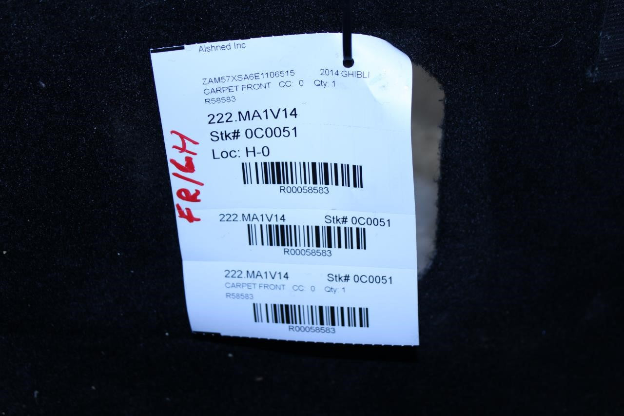 14-16 Maserati Ghibli Front Left Side Interior Floor Carpet Liner 6700220370 OEM - Alshned Auto Parts