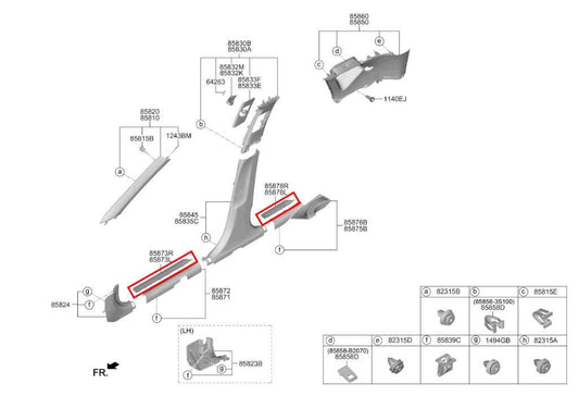 2020-2025 KIA Soul LX Front and Rear Door Sill Scuff Plate Set of 4 85883-K0000 - Alshned Auto Parts