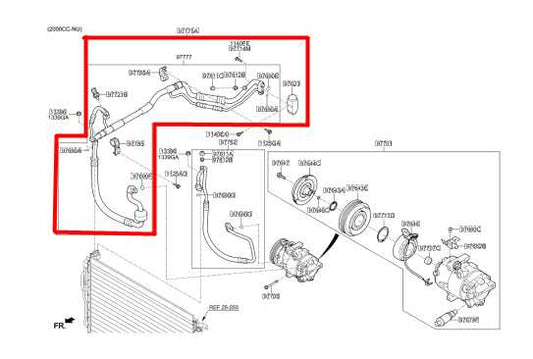 19-20 Hyundai Elantra SEL 2.0L FWD AC Conditioning Suction and Liquid Tube Hose - Alshned Auto Parts