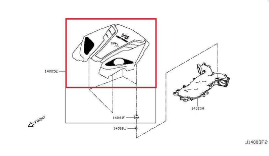 2016-19 Infiniti Q50 Premium 3.0L Engine Appearance Motor Cover 14041-5CA0A OEM - Alshned Auto Parts