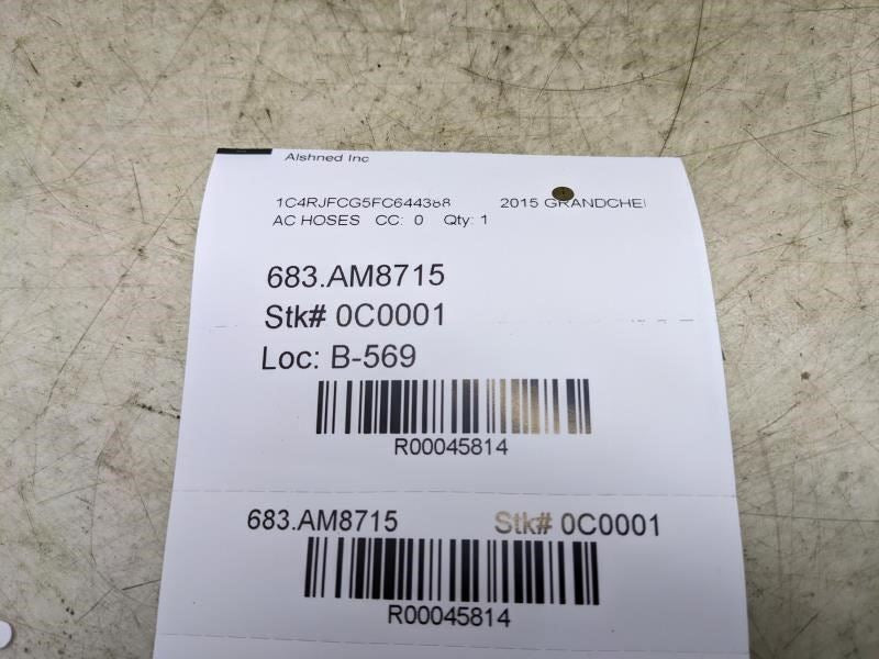 15 Jeep Grand Cherokee AC Conditioning Suction & Liquid Hose Line 68217214AC - Alshned Auto Parts