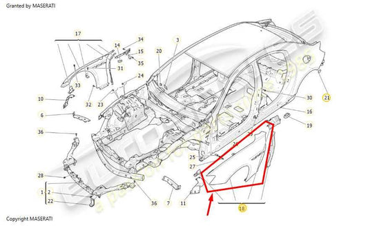 2014-2020 Maserati Ghibli 3.0L Front Left Side Wing Fender Panel 673002041 OEM - Alshned Auto Parts