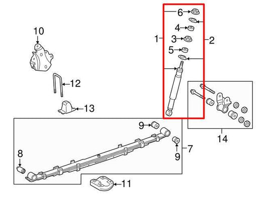 2015-23 Toyota Tacoma SR5 V6 4WD Rear Right Shock Strut Absorber 48530-04131 OEM - Alshned Auto Parts