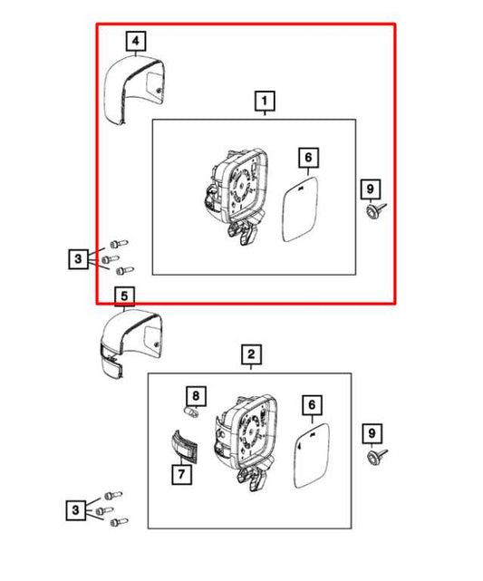 15-20 Jeep Renegade Sport 2.4L FWD Passenger Right Side Rear View Mirror *ReaD* - Alshned Auto Parts