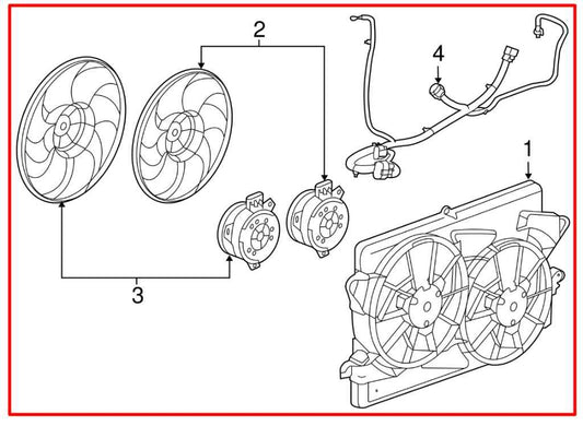 2014-2017 Buick Regal 2.0L Dual Radiator Cooling Fan Motor Assembly 23131503 OEM - Alshned Auto Parts