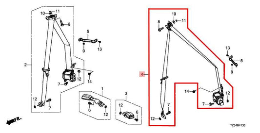 2014-20 Acura MDX Advance 3.5L Rear Driver Left Side 3rd Row Seat Belt Retractor - Alshned Auto Parts
