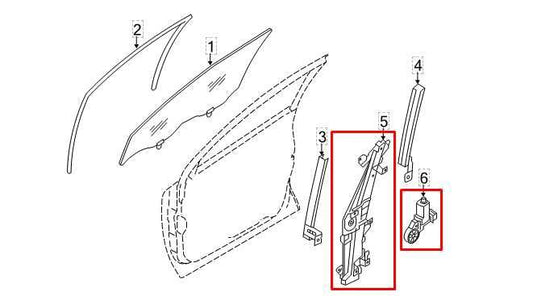 17-22 Nissan Rogue Sport SL AWD FR RH Door Window Regulator w/ Motor 80720-6MA0B - Alshned Auto Parts