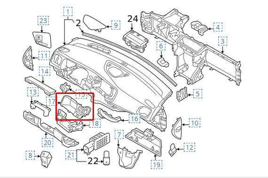 2015-2018 Volvo S60 T5 Premier Dash Center Screen Bezel Trim w/ Air Vents Grille - Alshned Auto Parts