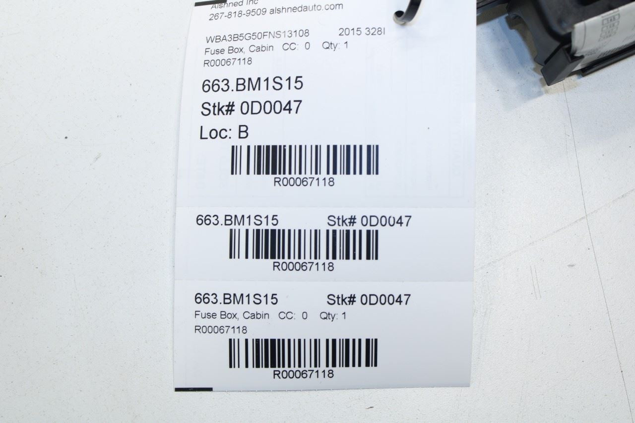 2013-2016 BMW 328i xDrive SULEV 2.0L AWD Rear Power Distribution Fuse Relay Box - Alshned Auto Parts