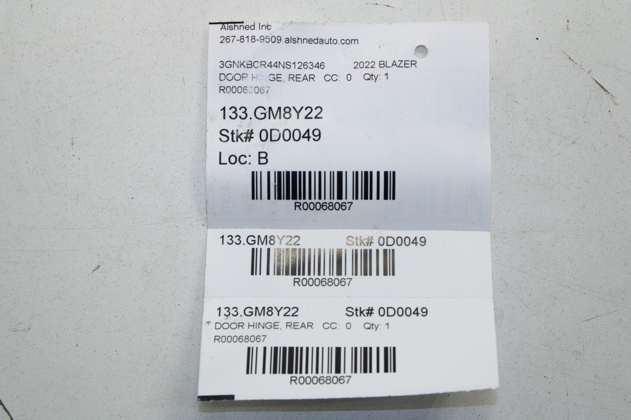 2019-24 Chevrolet Blazer 2LT Rear Left Door Hinge Upper and Lower Pair 20986575 - Alshned Auto Parts