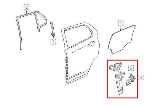 2013-22 Buick Encore Rear Right Side Door Window Regulator w/ Motor 95389086 OEM - Alshned Auto Parts