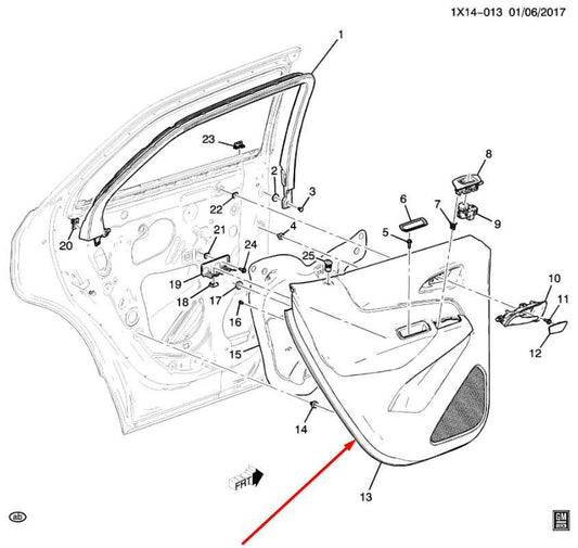 2018-2024 Chevrolet Equinox LT Rear Left Side Door Trim Panel 85573871 OEM - Alshned Auto Parts