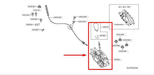 2016-20 Infiniti QX60 Auto Transmission Gear Shifter Lever Knob 34901-4RA0A OEM - Alshned Auto Parts