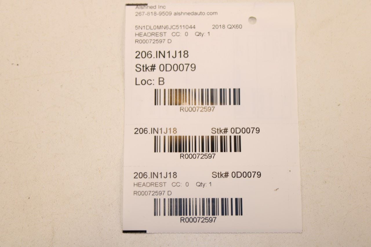 14-20 Infiniti QX60 3.5L FWD Rear Right and Left Side 3rd Row Seat Headrest Set - Alshned Auto Parts