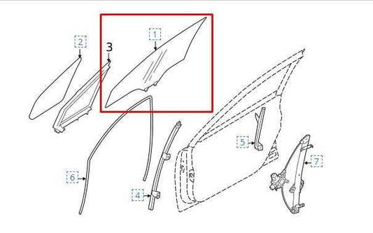 2020-2024 Subaru Legacy Premium Front Left Side Door Window Glass 61011AN03A OEM - Alshned Auto Parts