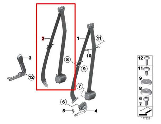 2010-12 BMW 750Li xDrive 4.4L Front Passenger RH Side Seat Belt Retractor *ReaD* - Alshned Auto Parts