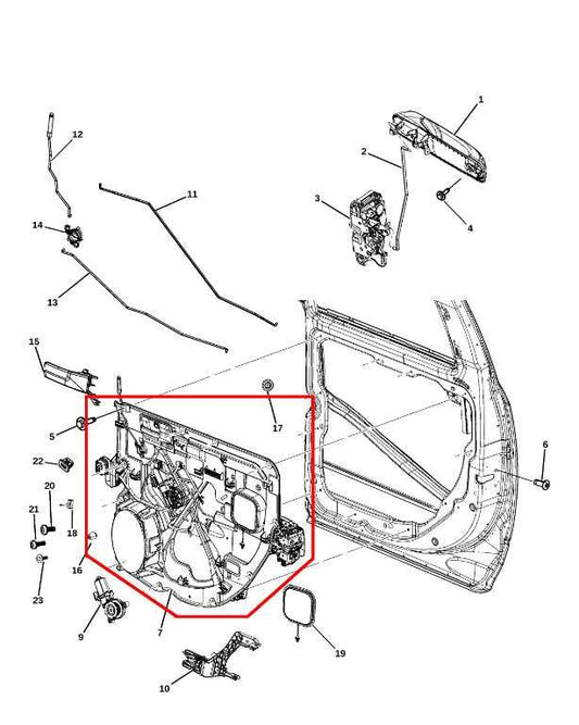 2011-20 RAM 1500 Crew Cab Laramie Rear RH Door Window Regulator w/ Carrier Plate - Alshned Auto Parts