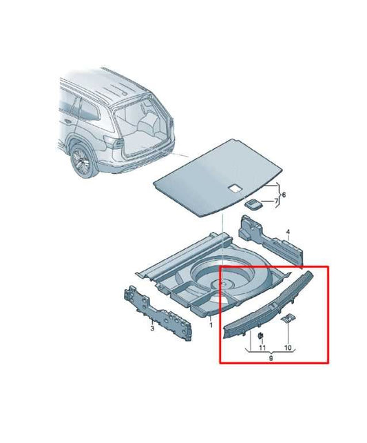 2018-24 Volkswagen Atlas S 3.6L Rear Trunk Sill Scuff Trim Cover 3CN-863-459-82V - Alshned Auto Parts