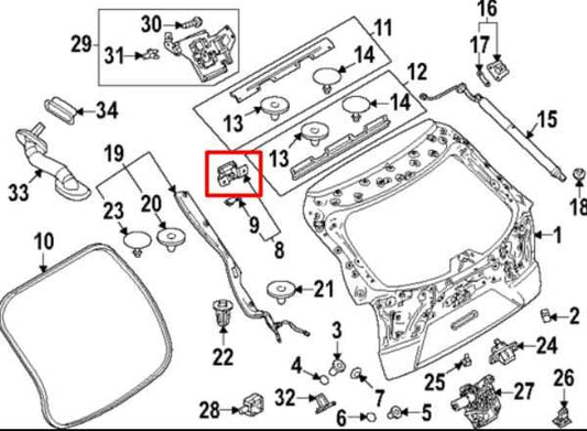 20-25 Mazda CX-30 2.5 S Rear Liftgate Right and Left Hinge Pair TK48-62-210D OEM - Alshned Auto Parts