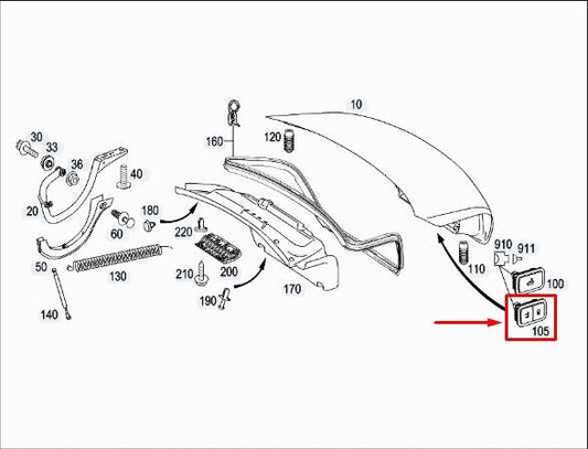 2007-2017 Mercedes-Benz S550 Trunk Lid Open Release Switch 220-821-14-79 OEM - Alshned Auto Parts