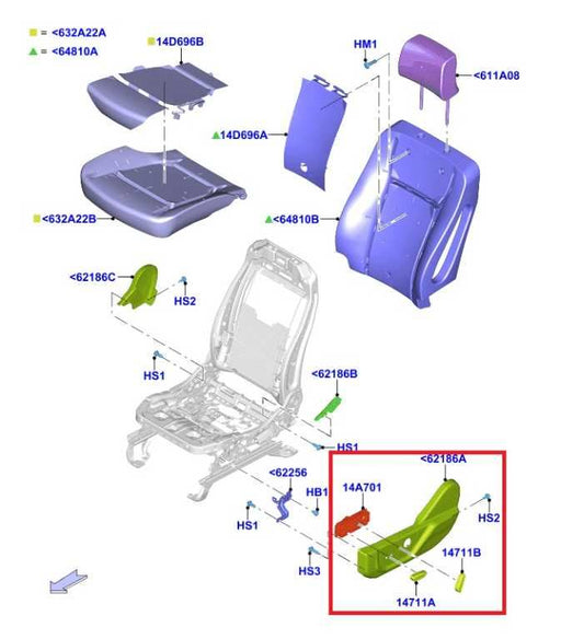 22-26 Ford Expedition MAX XLT FR Left Power Seat Adjustment Switch KB5T14B709AA - Alshned Auto Parts