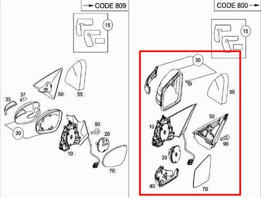 07-11 Mercedes-Benz S550 Driver Left Side Rear View Mirror 221-810-11-76 *ReaD* - Alshned Auto Parts
